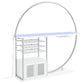 Risley 2-door Circular LED Home Bar with Wine Storage White High Gloss