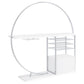 Risley 2-door Circular LED Home Bar with Wine Storage White High Gloss