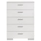 Felicity 5-piece Eastern King Bedroom Set White High Gloss