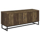 Myles 2-door TV Console with Adjustable Shelves Rustic Oak Herringbone