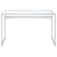 Hartford Glass Top Writing Desk Chrome