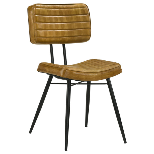 Misty Padded Side Chairs Camel and Black (Set of 2)