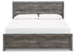 Bronyan King Panel Bed with Mirrored Dresser and Nightstand