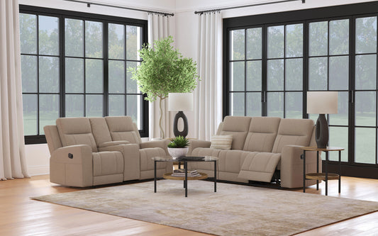 Brentwood 2-piece Upholstered Motion Reclining Sofa Set Taupe