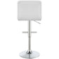 Lenny Upholstered Adjustable Bar Stool White (Set of 2)