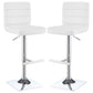 Bianca Upholstered Adjustable Bar Stool White (Set of 2)