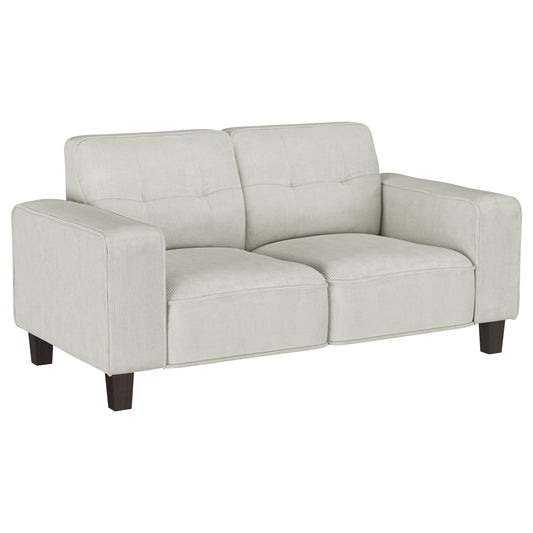 Deerhurst Upholstered Track Arm Tufted Loveseat Beige