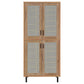 Teller 80-inch 4-door Tall Shoe Storage Cabinet Natural Oak