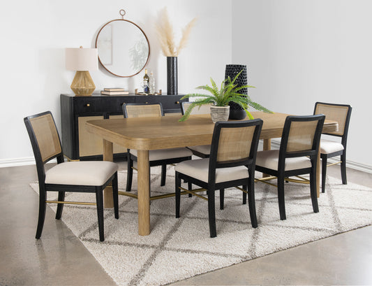 Arini 7-piece Extension Leaf Dining Table Set Black