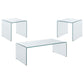 Ripley 3-piece Bent Glass Coffee and End Table Set Clear
