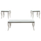 Carone 3-piece Glass Top Coffee and End Table Set White