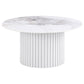 Rowena 2-piece Coffee and End Table Set White Faux Marble