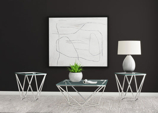 Brittania 3-piece Square Coffee and End Table Set Nickel