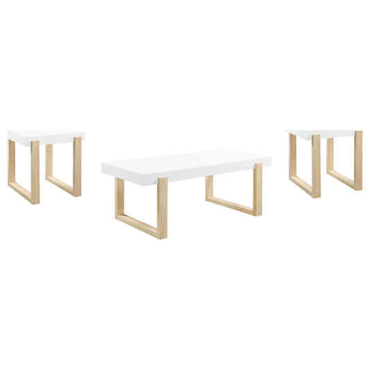 Pala 3-piece Coffee and End Table Set White High Gloss