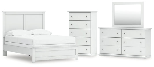 Bostwick Shoals Full Panel Bed with Mirrored Dresser and Chest