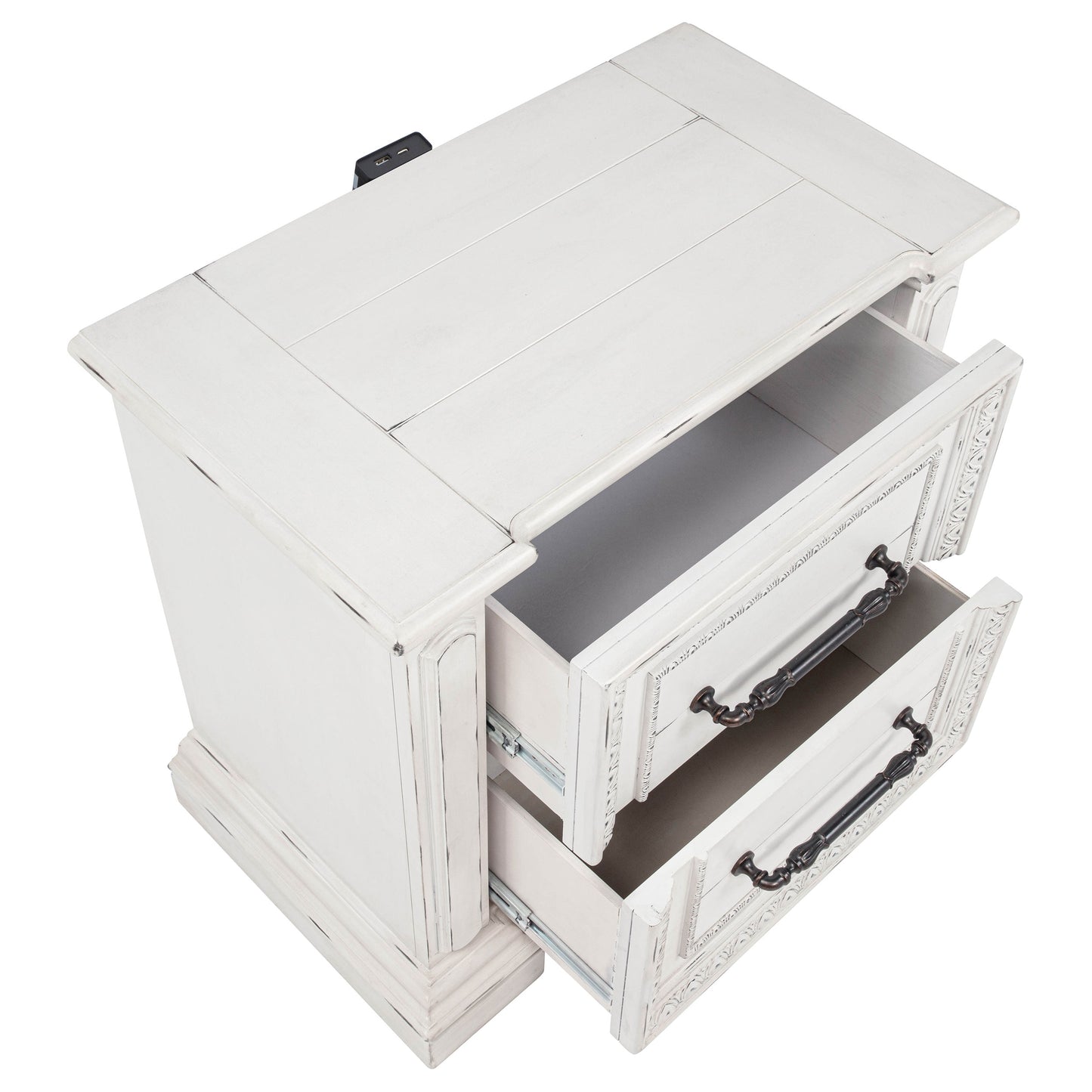 McKinney 2-drawer Nightstand with Dual USB Vintage White