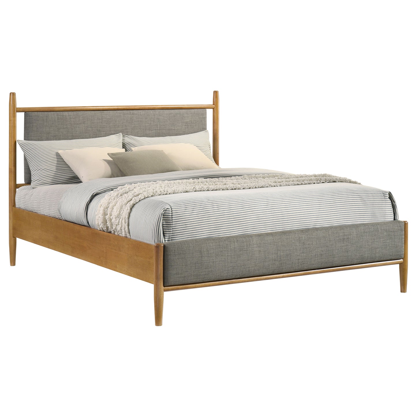 Mason 46-inch Queen Panel Platform Bed Grey and Light Brown