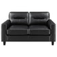 Scotland 2-piece Faux Leather Upholstered Sofa Set Black
