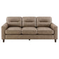 Scotland 2-piece Faux Leather Upholstered Sofa Set Brown
