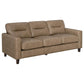Scotland 3-piece Faux Leather Upholstered Sofa Set Brown