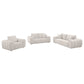 Burnett 3-piece Chenille Upholstered Sofa Set Ivory