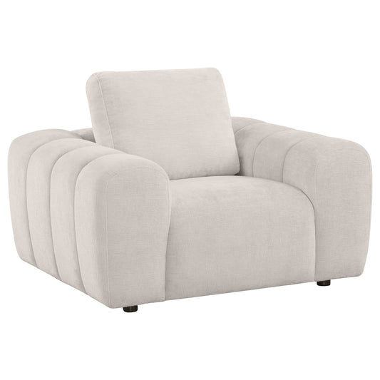 Burnett Chenille Upholstered Accent Chair Ivory
