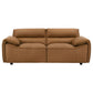 Buxton Top Grain Leather Upholstered Loveseat Orange