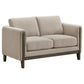 Islington Fabric Upholstered Panel Arm Loveseat Taupe
