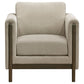 Islington Fabric Upholstered Panel Arm Accent Chair Taupe