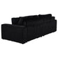 Jacana Corduroy Upholstered Dual Power Chaise Sofa Black