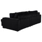 Jacana Corduroy Upholstered Dual Power Chaise Sofa Black