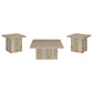 Devar 3-piece Square Coffee End Table Set Distressed Pine