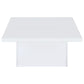 Devar 2-piece Square Coffee End Table Set White High Gloss