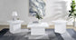 Devar 3-piece Square Coffee End Table Set White High Gloss