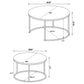 Lainey 2-piece Round Nesting Coffee Table Distressed Pine
