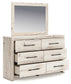 Twin Panel Headboard with Mirrored Dresser