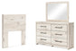Twin Panel Headboard with Mirrored Dresser
