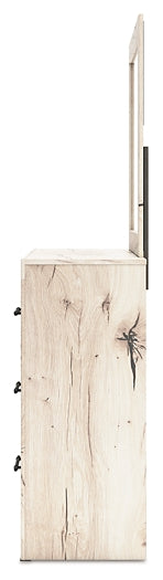 Twin Panel Headboard with Mirrored Dresser