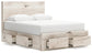 Queen Panel Storage Bed with Mirrored Dresser, Chest and Nightstand