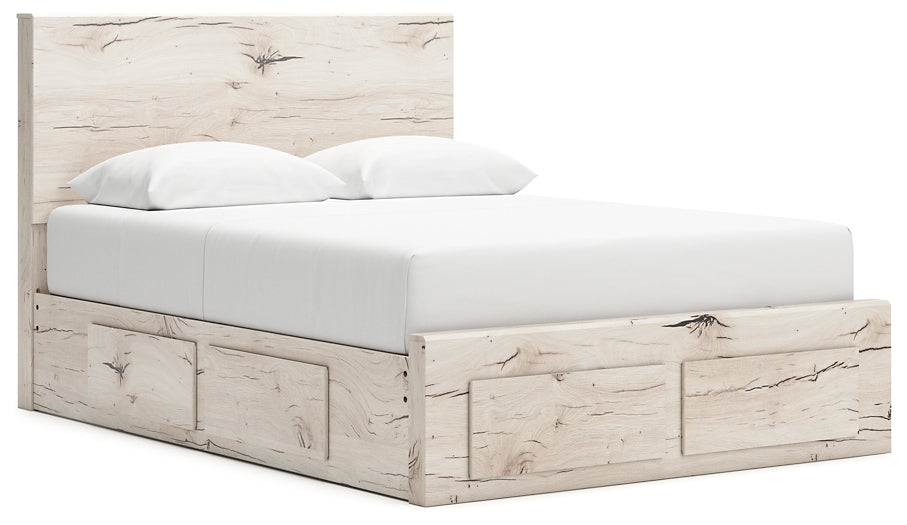 Queen Panel Storage Bed with Mirrored Dresser, Chest and Nightstand