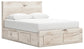 Queen Panel Storage Bed with Mirrored Dresser, Chest and Nightstand