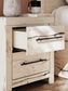 Queen Panel Storage Bed with Mirrored Dresser, Chest and Nightstand