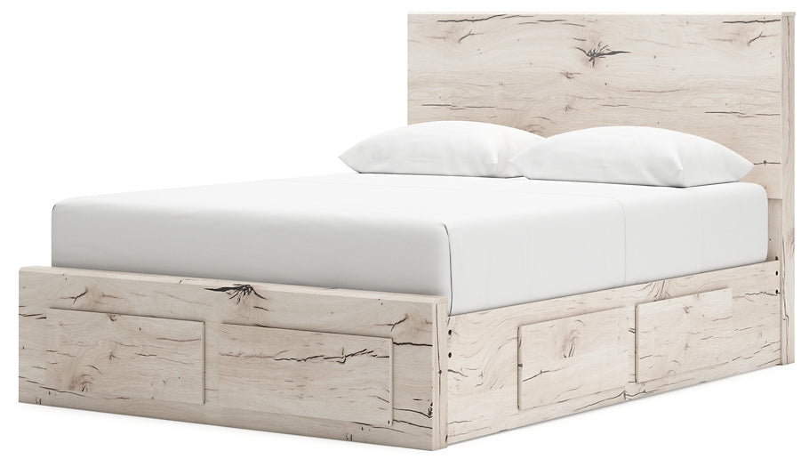 Queen Panel Storage Bed with Mirrored Dresser, Chest and Nightstand