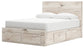 Queen Panel Storage Bed with Mirrored Dresser, Chest and Nightstand
