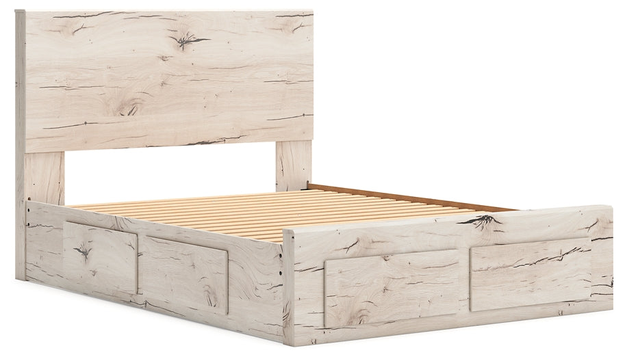 Queen Panel Storage Bed with Mirrored Dresser, Chest and Nightstand