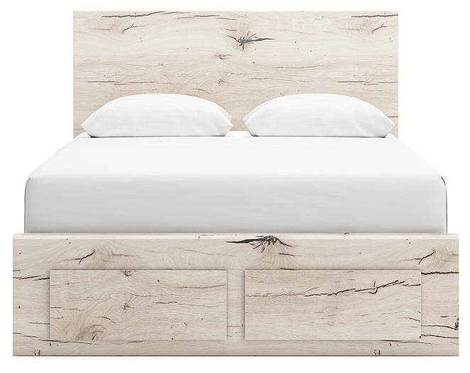 Queen Panel Storage Bed with Mirrored Dresser, Chest and Nightstand