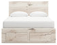 Queen Panel Storage Bed with Mirrored Dresser, Chest and Nightstand