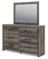 Graystorm Queen Panel Bed with Mirrored Dresser, Chest and Nightstand