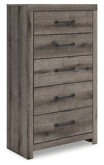 Graystorm Queen Panel Bed with Mirrored Dresser, Chest and Nightstand