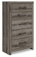 Graystorm Queen Panel Bed with Mirrored Dresser, Chest and Nightstand